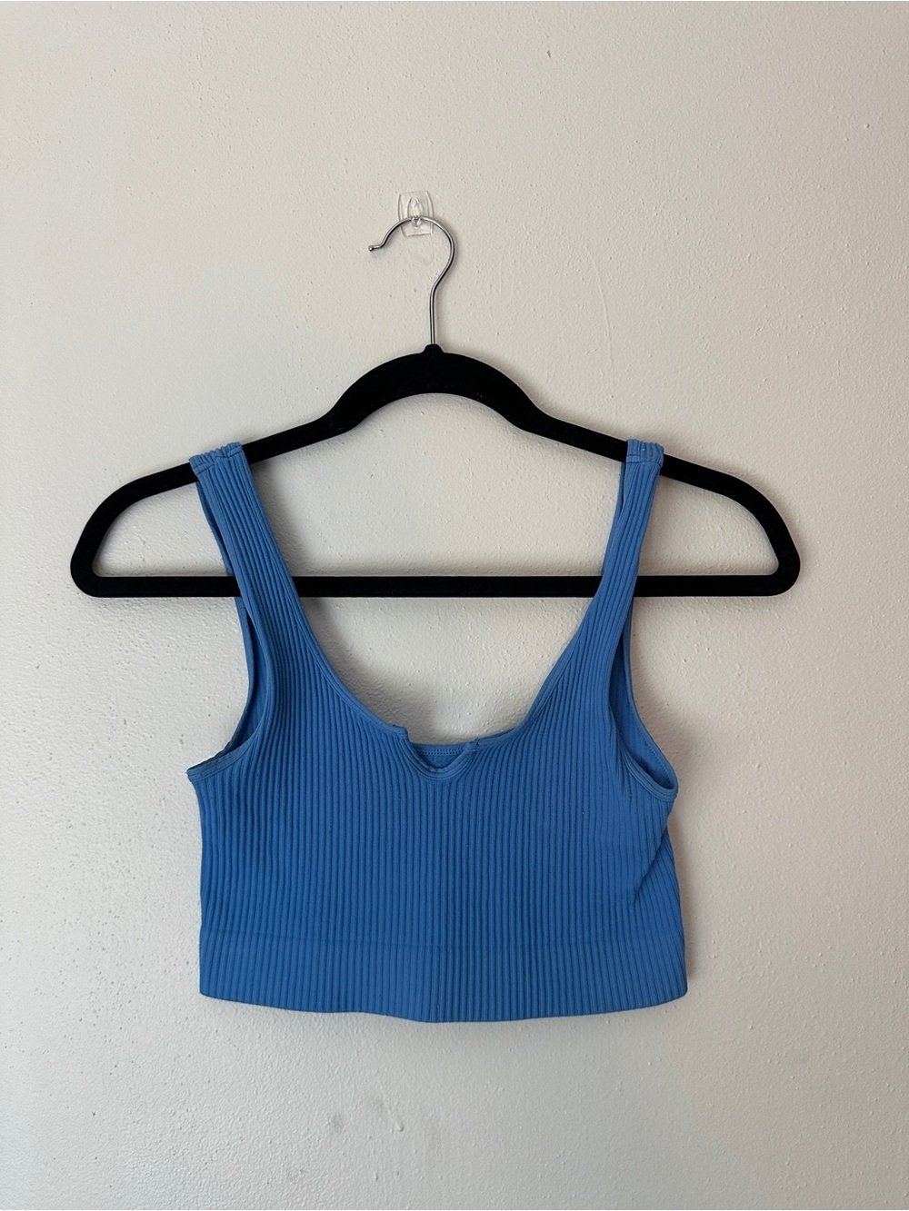 2 Garage pink and Blue Ribbed Crop Tank Top with Scoop